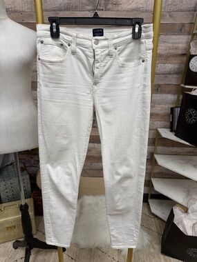 J. Crew White 9” Mid Rise Skinny Jeans 28